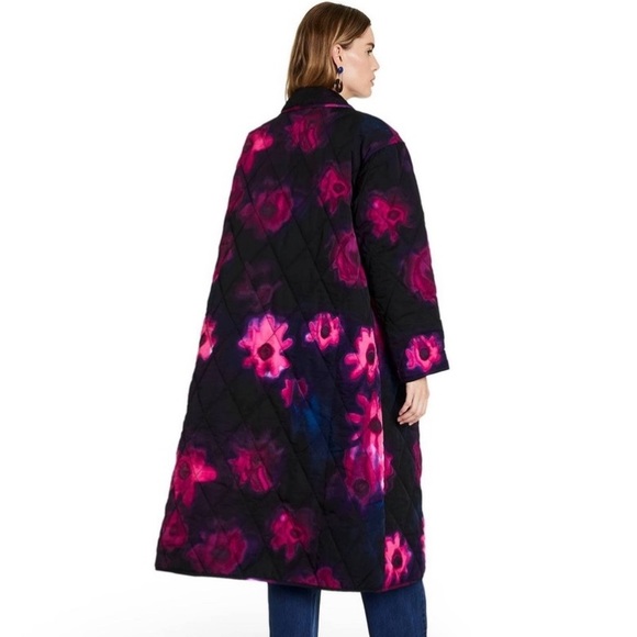 🆕RACHEL COMEY X TARGET SMUDGE PRINT PINK & PURPLE FLORAL QUILTED JACKET COAT - Picture 4 of 12